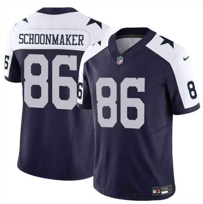 Men & Women & Youth Dallas Cowboys #86 Luke Schoonmaker Navy White Thanksgiving Vapor Untouchable Limited Stitched Jersey